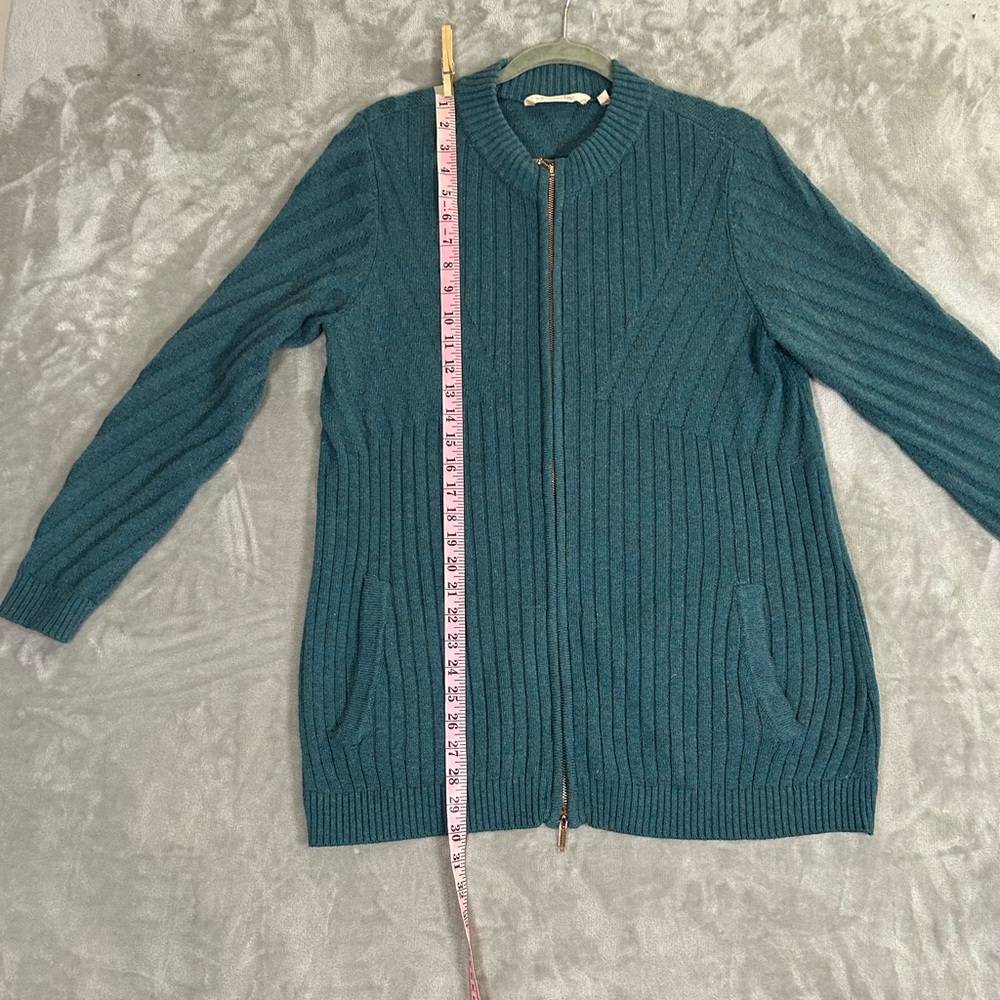J.Jill wool blend double zipper cable knit sweater - Picture 5 of 12
